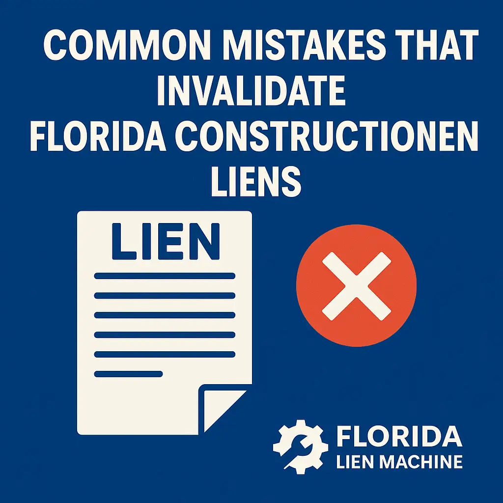 Lien Mistakes Florida Lien Machine