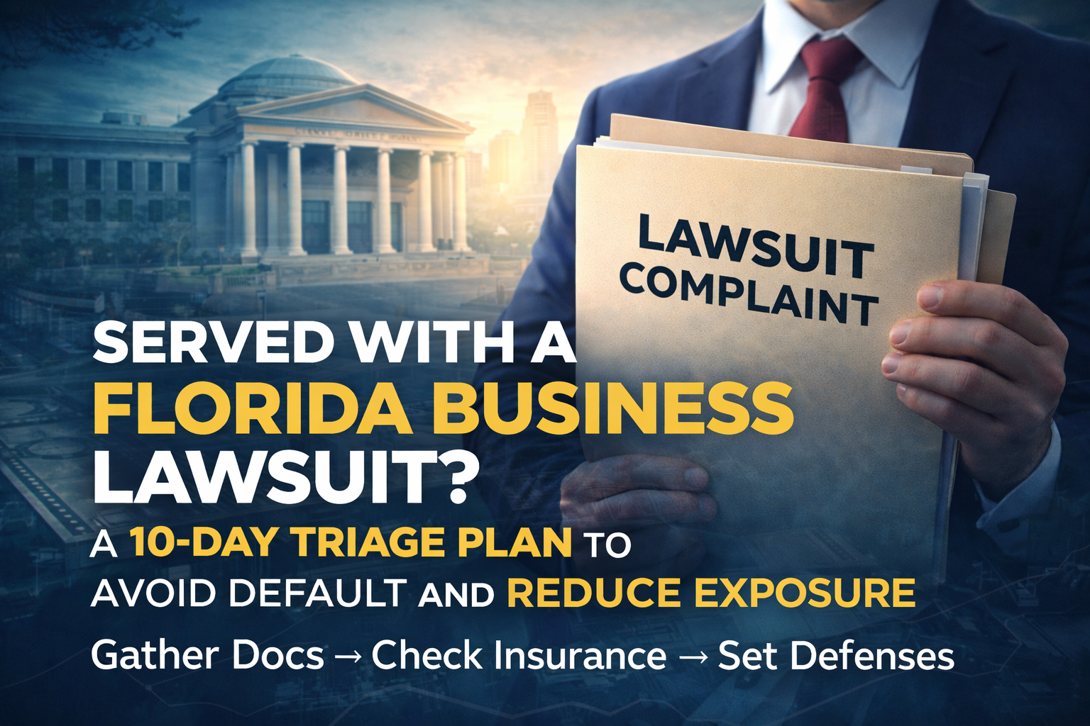 Business Lawsuit 10 day plan